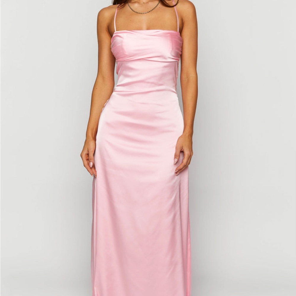 Beginning Boutique Pink Satin Dress